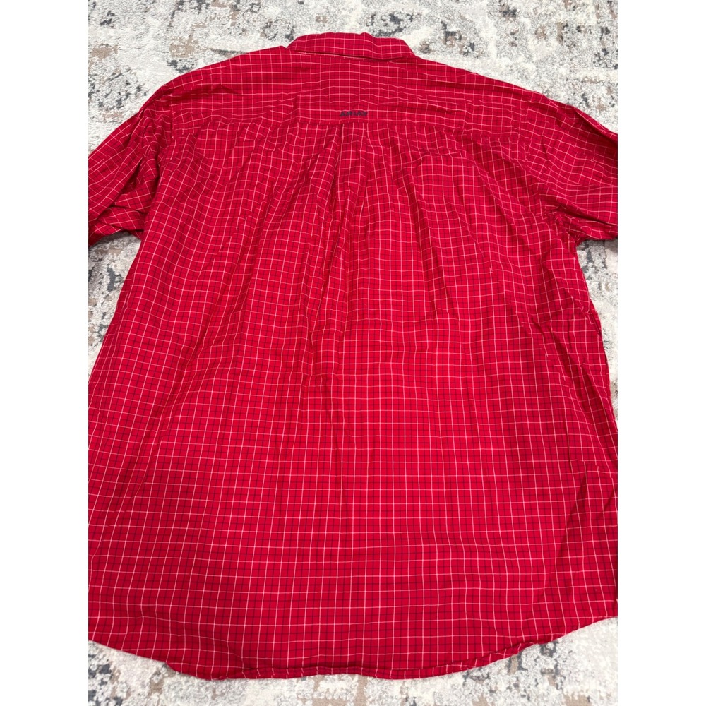 Ariat Pro Series Mens XL Red Grid Plaid Long Sleeve Western Button Down Shirt - Picture 6 of 8
